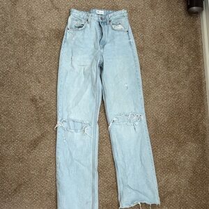 Zara Light Blue Straight Leg Jeans